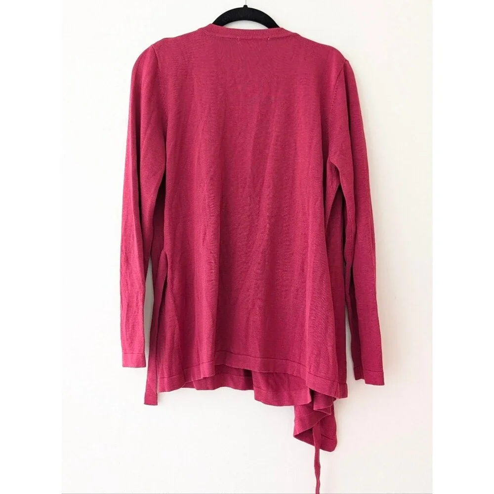 Wintersilks fuschia wrap sweater silk cotton blend size M